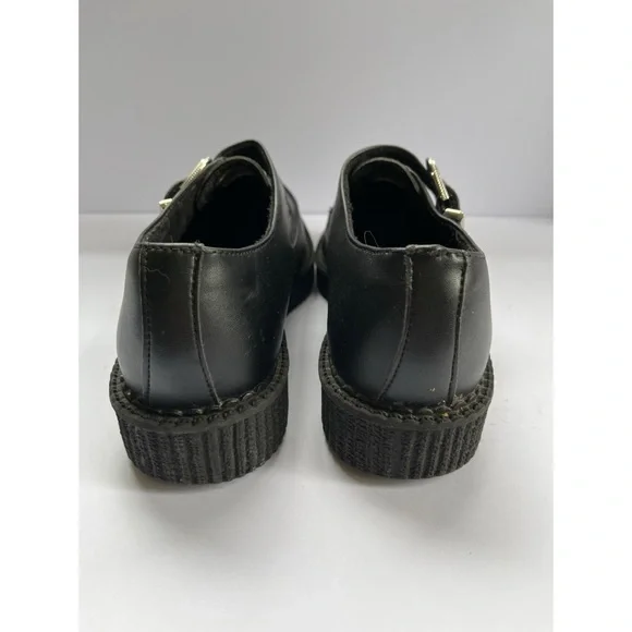 TUK Black TukSkin Pointed Buckle Creeper Platform Women’s Size 9 Men’s Size 7 - Picture 4 of 7